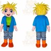 Blue Hair Little Boy Mascot Costume