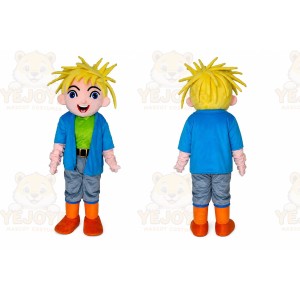 Blue Hair Little Boy Mascot Costume
