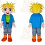 Blue Hair Little Boy Mascot Costume