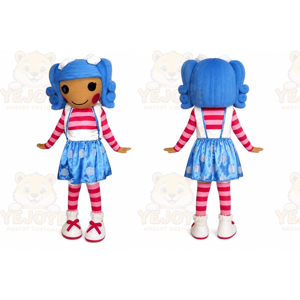 Blue Hair Little Girl Mascot Costume