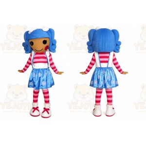 Blue Hair Little Girl Mascot Costume
