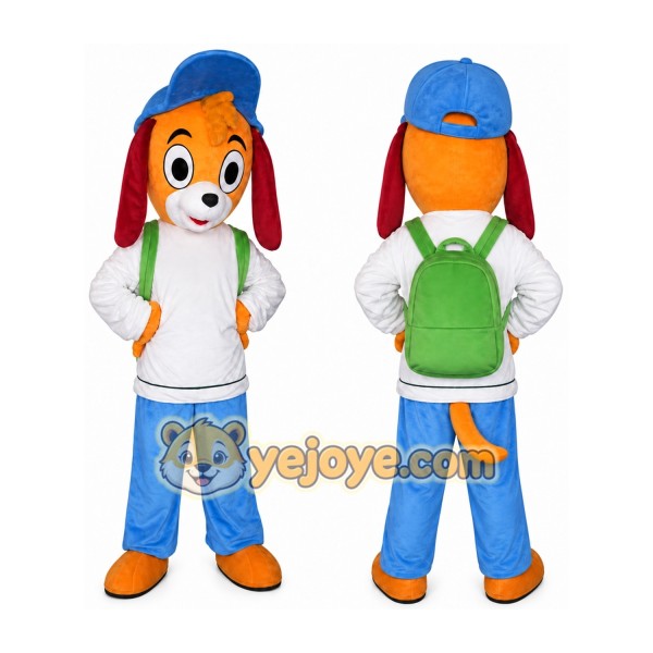 Blue Hat Dog Mascot Costume