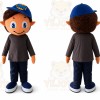 Blue Hat Smile Boy Mascot Costumes Cool Kids Costume