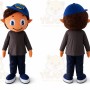 Blue Hat Smile Boy Mascot Costumes Cool Kids Costume