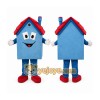 Blue House Cartoon Character Mascot Costume