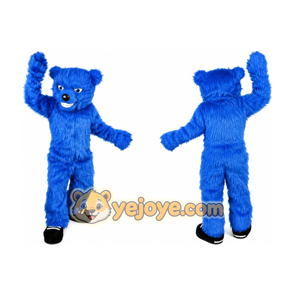 Blue Long Hairy Bear Mascot Costume for Adult Blue Long Hairy Bear Mascot Costume for Adult