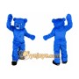 Blue Long Hairy Bear Mascot Costume for Adult