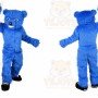 Blue Long Hairy Bear Mascot Costume for Adult