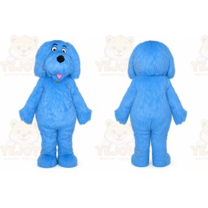 Blue Plush Dog Mascot Costume