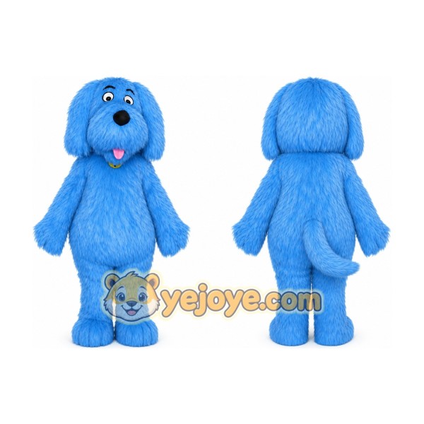 Blue Plush Dog Mascot Costume