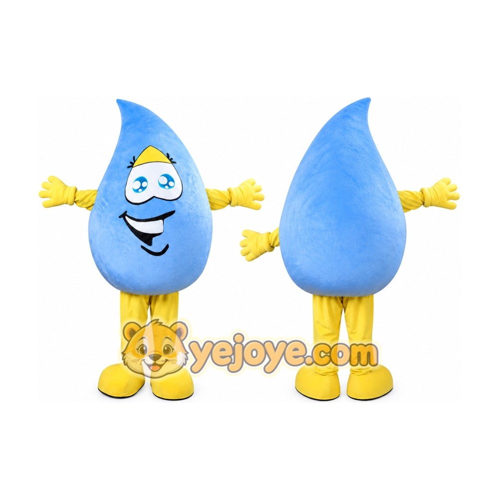 Blue Rain Drop Mascot Costume Blue Rain Drop Mascot Costume