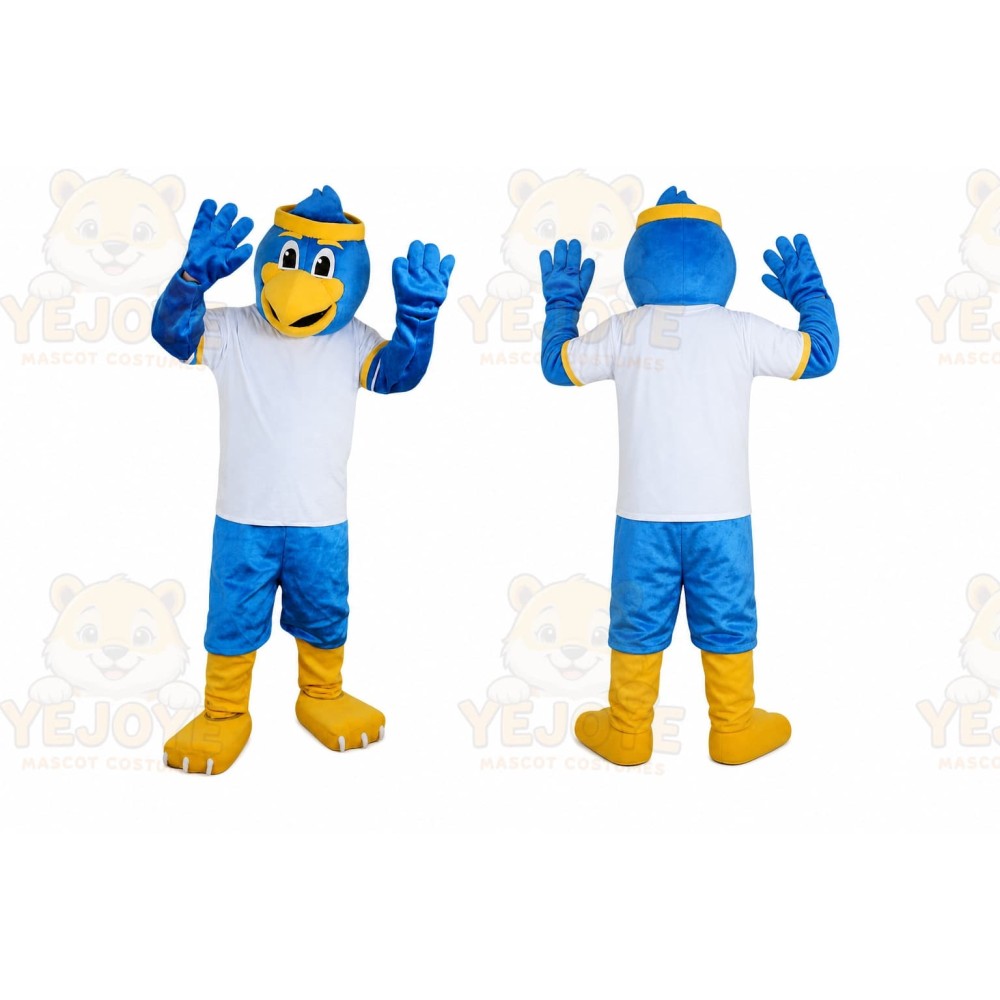 Blue Sport Eagle Cartoon Mascot Costume