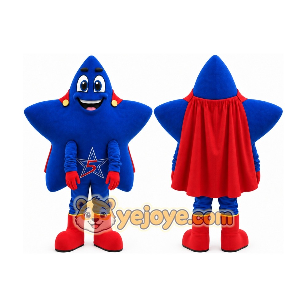 Blue Star Mascot Costume Blue Star Mascot Costume