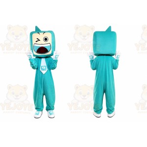 Blue Tv Mascot Costume