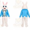 Blue Vest Easter Bunny Mascot Costume