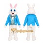 Blue Vest Easter Bunny Mascot Costume