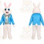 Blue Vest Easter Bunny Mascot Costume