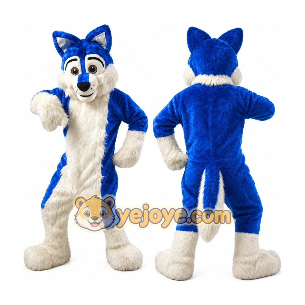 Blue Wolf Dog Husky Mascot Costume Blue Wolf Dog Husky Mascot Costume