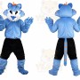 Blue Wolf Mascot Costume for Adult