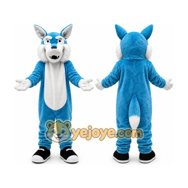 Blue Wolf Mascot Costume