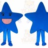 Blue_red five-pointed star Mascot Costume