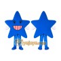 Blue_red five-pointed star Mascot Costume