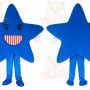 Blue_red five-pointed star Mascot Costume