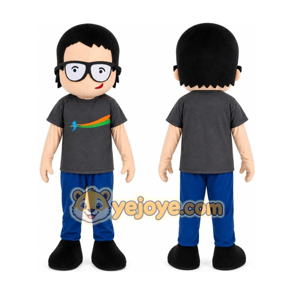 Boy Mascot Costume With Glasses