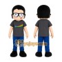 Boy Mascot Costume With Glasses