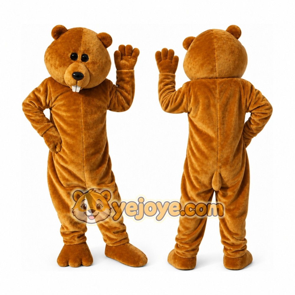 Brown Bear Beaver Cartoon Mascot Costume