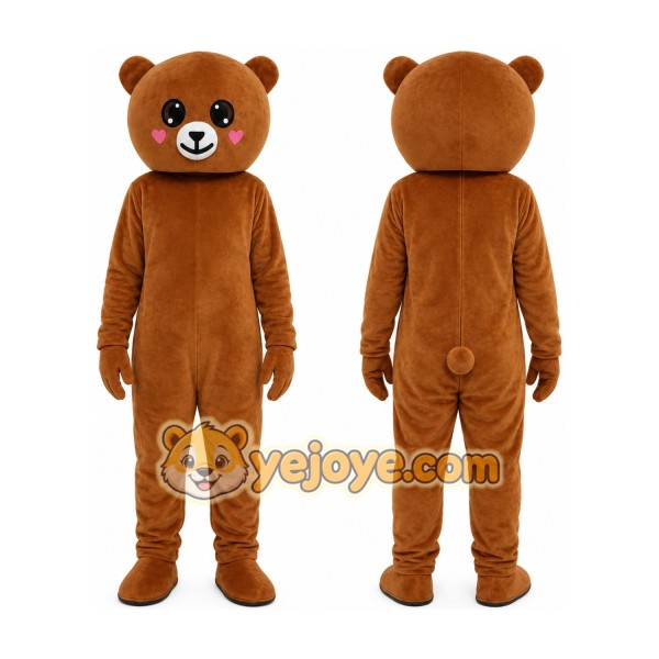 Brown Bear Cartoon Costume Performance Headgear Mascot
