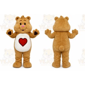Brown Bear Mascot Costumes with Love Heart