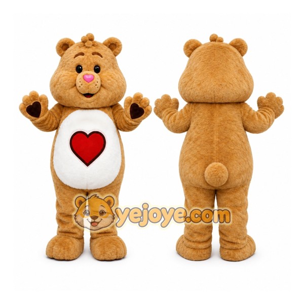 Brown Bear Mascot Costumes with Love Heart