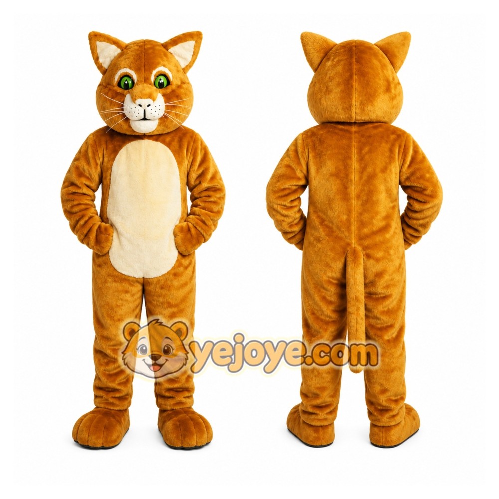 Brown Cat Cartoon Mascot Costume Brown Cat Cartoon Mascot Costume