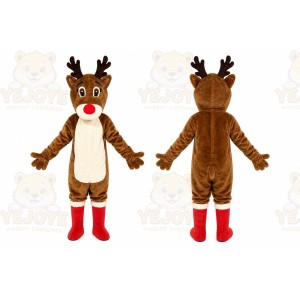 Brown Christmas Deer Elk Mascot Costume