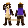 Brown Crown Bear Cartoon Mascot Costume Brown Crown Bear Cartoon Mascot Costume