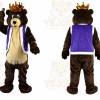 Brown Crown Bear Cartoon Mascot Costume