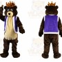 Brown Crown Bear Cartoon Mascot Costume
