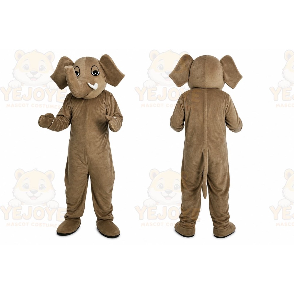 Brown Elephant Mascot Costume