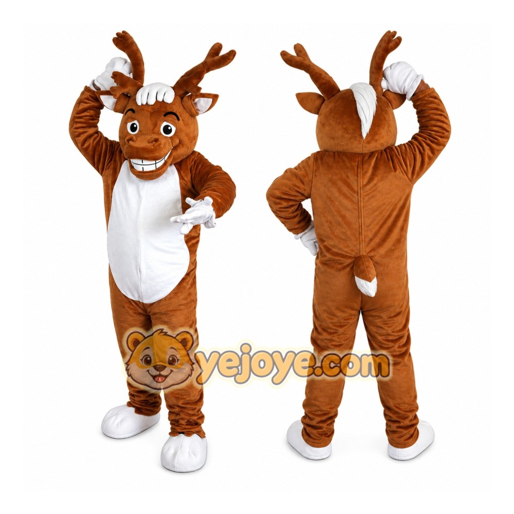 Brown elk Deer Cartoon Mascot Costume