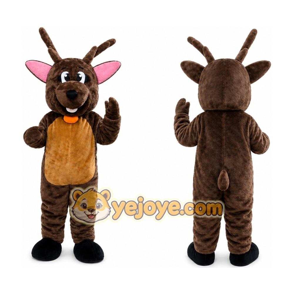 Brown Fur Deer Mascot Costume Brown Fur Deer Mascot Costume