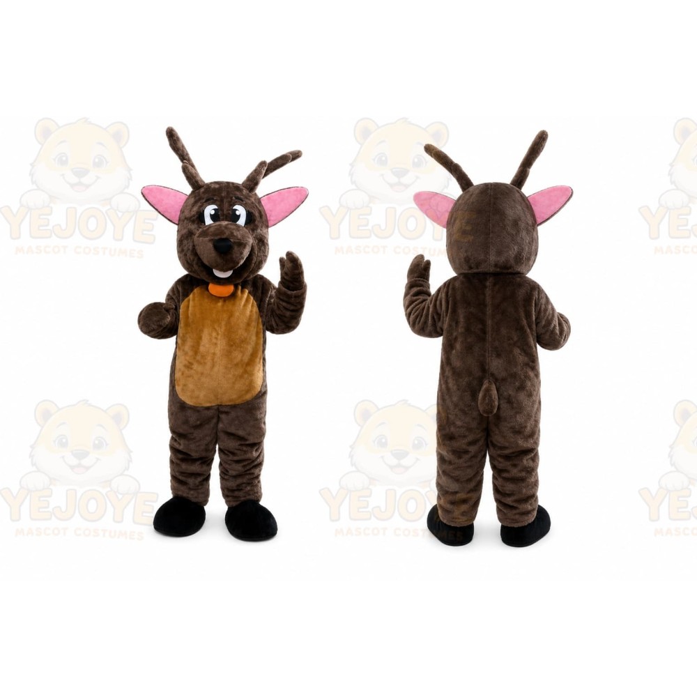 Brown Fur Deer Mascot Costume