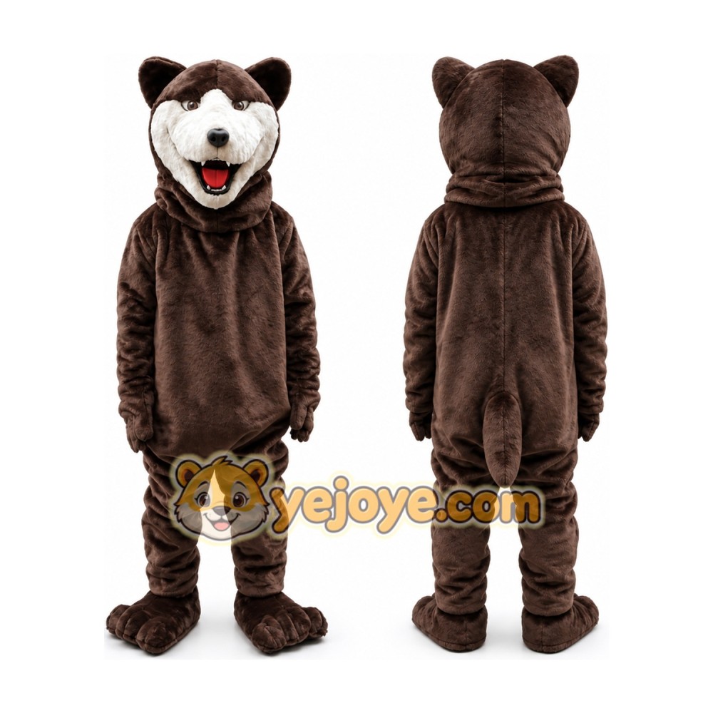 Brown Grizzly Bear Mascot Costume Deluxe Material Brown Grizzly Bear Mascot Costume Deluxe Material