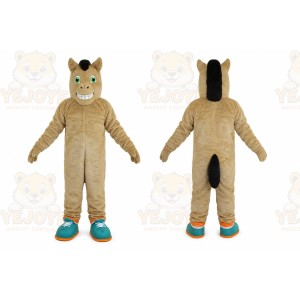 Brown Horse Cartoon Mascot Costume