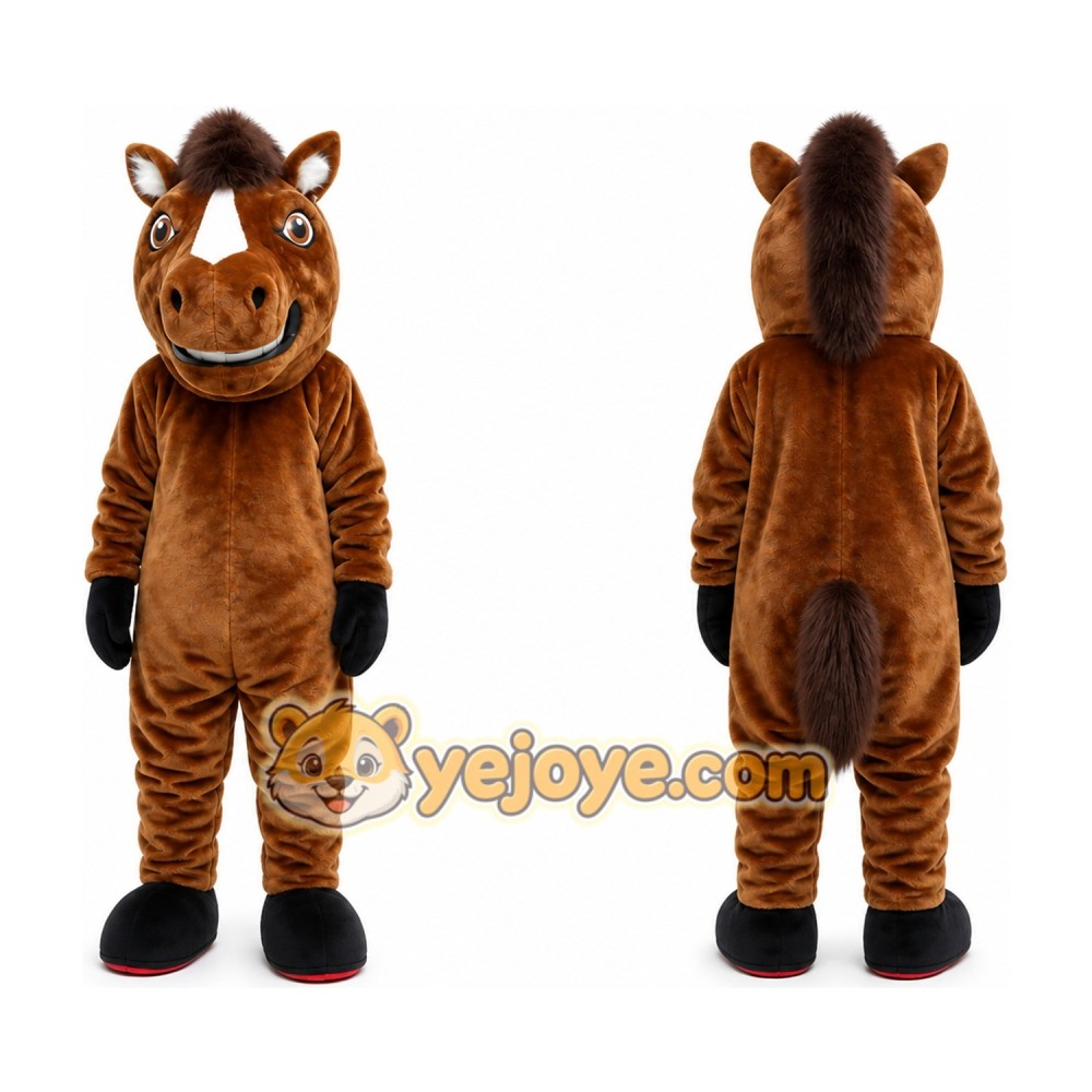 Brown Horse Mascot Costume Mustang Stallion Brown Horse Mascot Costume Mustang Stallion