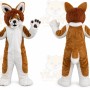 Brown Husky Dog Fox Cartoon Mascot Costume