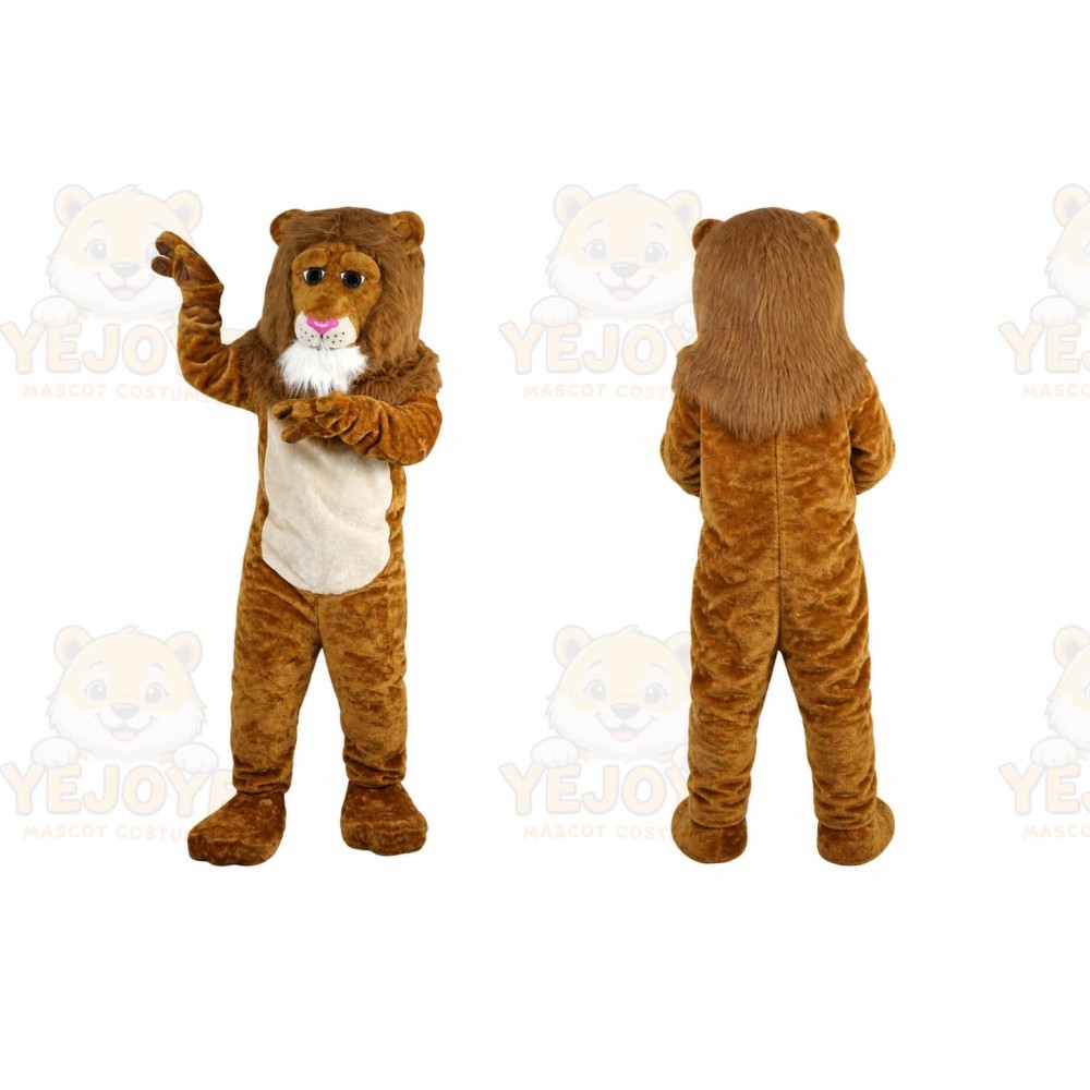 Brown Lion Cartoon Mascot Costume