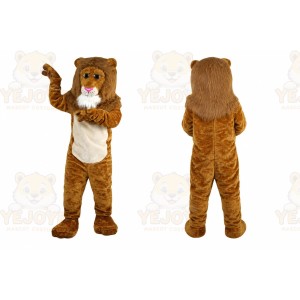 Brown Lion Cartoon Mascot Costume