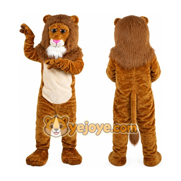 Brown Lion Cartoon Mascot Costume