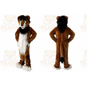 Brown Lion Dog Fox Cartoon Mascot Costume